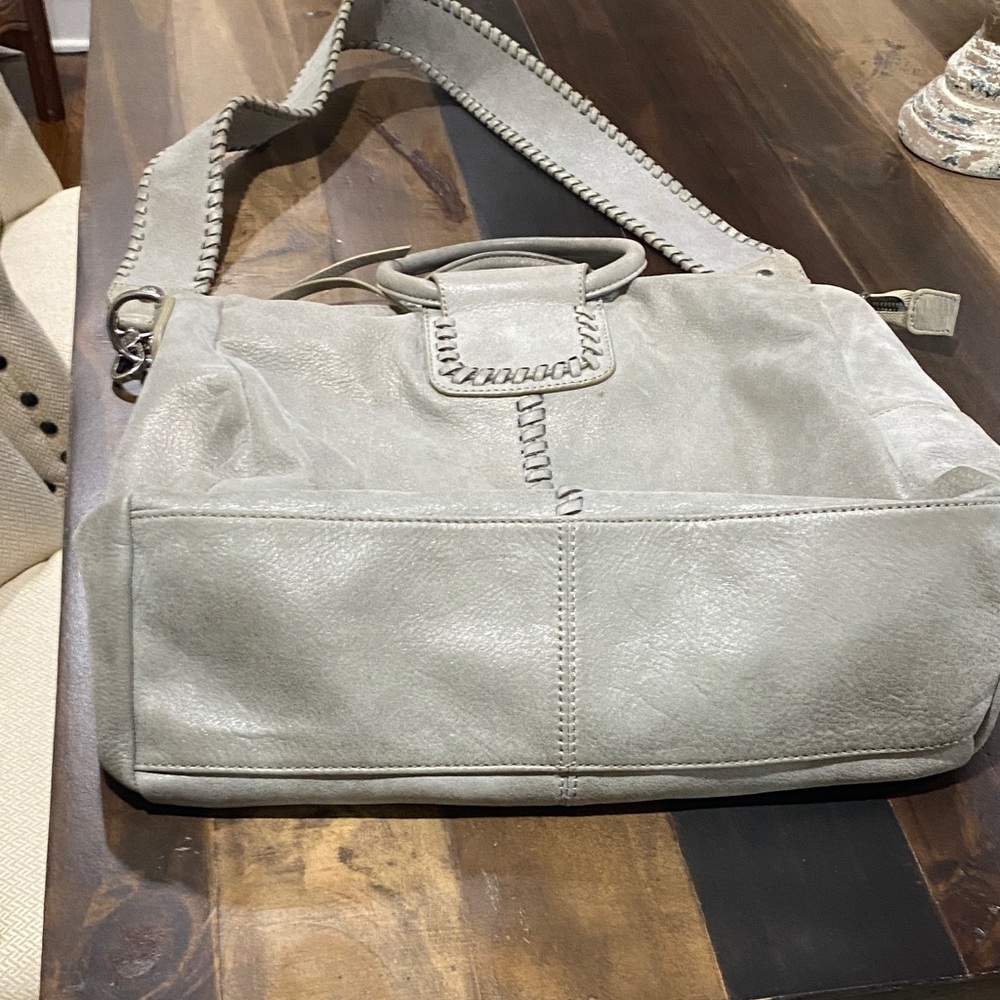 HOBO Large Shelia Silver Gray Women's Shoulder Bag - Picture 3 of 16